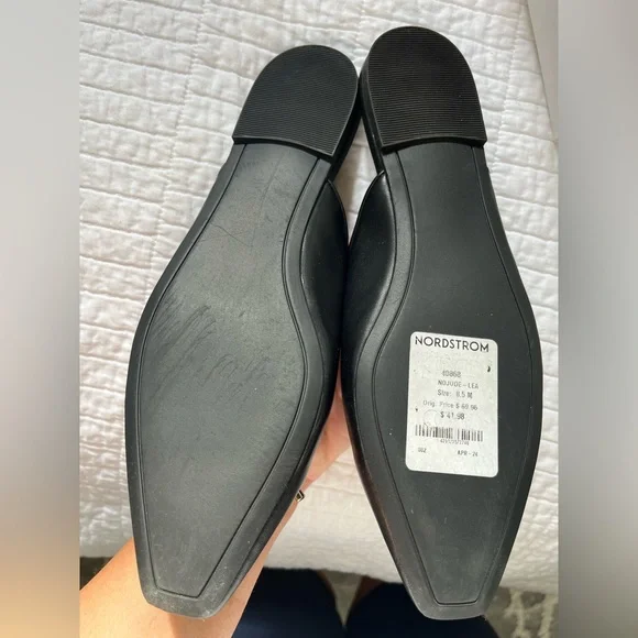 Nordstrom Black Leather Bow Mules - Picture 3 of 5